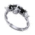 2.00Ct Round Cut Black & White Diamond Gothic Skull Infinity Style Engagement Wedding Ring Sterling Silver White Gold Finish