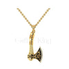 0.50Ct Round Cut White Diamond Engagement Wedding Gothic Dragon Viking Axe Pendant Sterling Silver Yellow Gold Finish