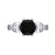 1Ct Round Cut Black Diamond Gothic Skull Style Engagement Wedding Ring Sterling Silver White Gold Finish