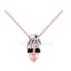 1.00Ct Round Cut Black Diamond Engagement Wedding Gothic Hand On Skull Pendant Sterling Silver Rose Gold Finish