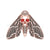 2Ct Gothic Skull Round Cut Red Diamond Engagement Wedding Fly Style Pendant Sterling Silver Rose Gold Finish
