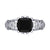3.00Ct Princess Cut Black & White Diamond Gothic Skull Style Engagement Wedding Ring Sterling Silver White Gold Finish