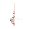 3.00Ct Round Cut Black Diamond Engagement Wedding Gothic Skull Art Deco Floral Petal Leaf Style Pendant Sterling Silver Two Tone Rose Gold Finish