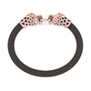 Gothic Leopard Engagement Wedding Sterling Silver 7 Inch Bracelet Rose Gold Finish