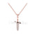 2.5Ct Round Cut White Diamond Engagement Wedding Gothic Iced Knife Pendant Sterling Silver Rose Gold Finish