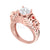2.00Ct Round Cut White Diamond Engagement Wedding Ring Gothic Skull Sterling Silver Rose Gold Finish