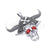 2Ct Round Cut Red Diamond Engagement Wedding Gothic Skull Cap Pendant Sterling Silver White Gold Finish