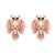 0.50Ct Round Cut Yellow Diamond Gothic Skull Owl Stud Engagement Wedding Sterling Silver Rose Gold Finish