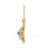 3.00Ct Round Cut Black Diamond Engagement Wedding Gothic Skull Art Deco Floral Petal Leaf Style Pendant Sterling Silver Two Tone Yellow Gold Finish