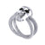 2Ct Round Cut Black Diamond Gothic Skull Split Shank Engagement Wedding Ring Sterling Silver White Gold Finish