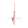 1.00Ct Round Cut Black Diamond Engagement Wedding Gothic Skull Flower Leaf Frame Pendant Sterling Silver Two Tone Rose Gold Finish