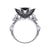 1.5Ct Round Cut Black Diamond Gothic Skull Vampire Bat Style Engagement Wedding Ring Sterling Silver White Gold Finish