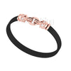 2.00Ct Round Cut White Diamond Gothic Skull Engagement Wedding 7 Leather Inch Wrist Band Bracelet Rose Gold Finish