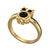 3Ct Round Cut Black Diamond Gothic Owl Style Engagement Wedding Ring Sterling Silver Yellow Gold Finish