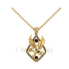 1.00Ct Round Cut Black Diamond Engagement Wedding Gothic Eagle Pendant Sterling Silver Yellow Gold Finish