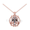1.00Ct Round Cut Black Diamond Engagement Wedding Gothic Skull Prison Pendant Sterling Silver Two Tone Rose Gold Finish