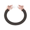 2.00Ct Round Cut Red Diamond Gothic Lion Head Engagement Wedding 7 Inch Leather Wrist Bracelet Rose Gold Finish