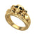 3Ct Round Cut Black Diamond Gothic 5 Skull Design Engagement Wedding Ring Sterling Silver Yellow Gold Finish