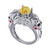 2.00Ct Round Cut Yellow Diamond Gothic Skull Engagement Wedding Ring Sterling Silver White Gold Finish