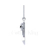 1.00Ct Round Cut Black Diamond Engagement Wedding Gothic Skull Angel Wings With Sword Pendant Sterling Silver White Gold Finish