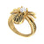 2.00Ct Round Cut White Diamond Gothic Spider Style Engagement Wedding Ring Sterling Silver Yellow Gold Finish