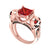 3.00Ct Princess Cut Red Diamond Gothic Jack Skellington Engagement Wedding Ring Sterling Silver Rose Gold Finish
