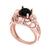 2Ct Round Cut Black Diamond Gothic Skull Engagement Wedding Ring Sterling Silver Rose Gold Finish
