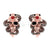 0.50Ct Round Cut Red and Black Diamond Gothic Skull Snake Earrings Engagement Wedding Sterling Silver Rose Gold Finish