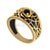 1.50Ct Round Cut Black Diamond Gothic Man's Spider Web Style Engagement Wedding Ring Sterling Silver Yellow Gold Finish