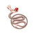 2.5Ct Gothic Round Cut Red Diamond Engagement Wedding Snake Style Pendant Sterling Silver Rose Gold Finish