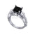 3.00Ct Princess Cut Black & White Diamond Gothic Skull Style Engagement Wedding Ring Sterling Silver White Gold Finish