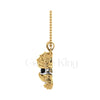 1.00Ct Round Cut Black Diamond Engagement Wedding Gothic Skull The Mummy Face Pendant Sterling Silver Two Tone Yellow Gold Finish
