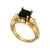 3.00Ct Princess Cut Black & White Diamond Gothic Skull Style Engagement Wedding Ring Sterling Silver Yellow Gold Finish
