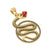 2.5Ct Gothic Round Cut Red Diamond Engagement Wedding Snake Style Pendant Sterling Silver Yellow Gold Finish
