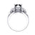 2.5Ct Round Cut Black & White Diamond Gothic Skull Trio Set Engagement Wedding Ring Sterling Silver White Gold Finish