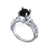 2.5Ct Round Cut Black & White Diamond Gothic Skull Flower Design Engagement Wedding Ring Sterling Silver White Gold Finish