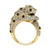 2.00Ct Round Cut White Diamond Gothic Panther Leopard Style Engagement Wedding Ring Sterling Silver Yellow Gold Finish
