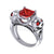 3.00Ct Princess Cut Red Diamond Gothic Jack Skellington Engagement Wedding Ring Sterling Silver White Gold Finish
