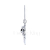 1.00Ct Round Cut Black Diamond Engagement Wedding Gothic Skull With Dragon Pirates Anchor Pendant Sterling Silver White Gold Finish