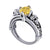 2.00Ct Round Cut Yellow Diamond Gothic Skull Vintage Style Engagement Wedding Ring Sterling Silver White Gold Finish