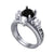 1.5Ct Round Cut Black & White Diamond Gothic Skull Ring Set Engagement Wedding Ring Sterling Silver White Gold Finish