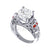 2.5Ct Round Cut White Diamond Gothic Skull Style Engagement Wedding Ring Sterling Silver White Gold Finish
