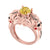 2.00Ct Round Cut Yellow Diamond Gothic Skull Engagement Wedding Ring Sterling Silver Rose Gold Finish