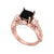 3.00Ct Princess Cut Black & White Diamond Gothic Skull Style Engagement Wedding Ring Sterling Silver Rose Gold Finish