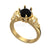 1Ct Round Cut Black Diamond Gothic Skull Style Engagement Wedding Ring Sterling Silver Yellow Gold Finish