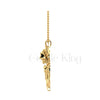 1.00Ct Black Round Diamond Engagement Wedding Gothic Skull Devil Face Horn Style Pendant Sterling Silver Yellow Gold Finish