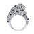 2.50Ct Round Cut White Diamond Gothic Zebra Style Engagement Wedding Ring Sterling Silver White Gold Finish