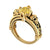 2.00Ct Round Cut Yellow Diamond Gothic Skull Vintage Style Engagement Wedding Ring Sterling Silver Yellow Gold Finish