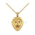 1.00Ct Round Cut Black Diamond Engagement Wedding Gothic Lion Face Pendant Sterling Silver Yellow Gold Finish
