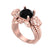 2.50Ct Round Cut Black Diamond Gothic Skull Leaf Style Engagement Wedding Ring Sterling Silver Rose Gold Finish